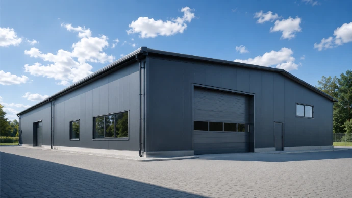 Izolirana industrijska hala z jekleno konstrukcijo in sekcijskimi vrati