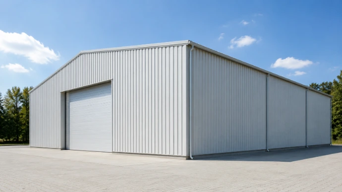 Neizolirana jeklena skladiščna hala z industrijskimi vrati